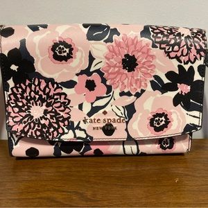Kate Spade pink floral crossbody purse.